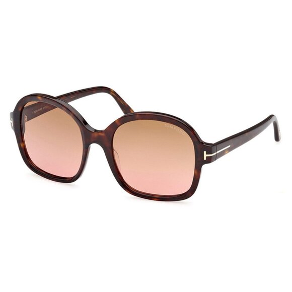 NEW FT01034/S 52F TOM FORD HANLEY TF1034 52F WOMEN DARK HAVANA SUNGLASSES - Picture 2 of 4